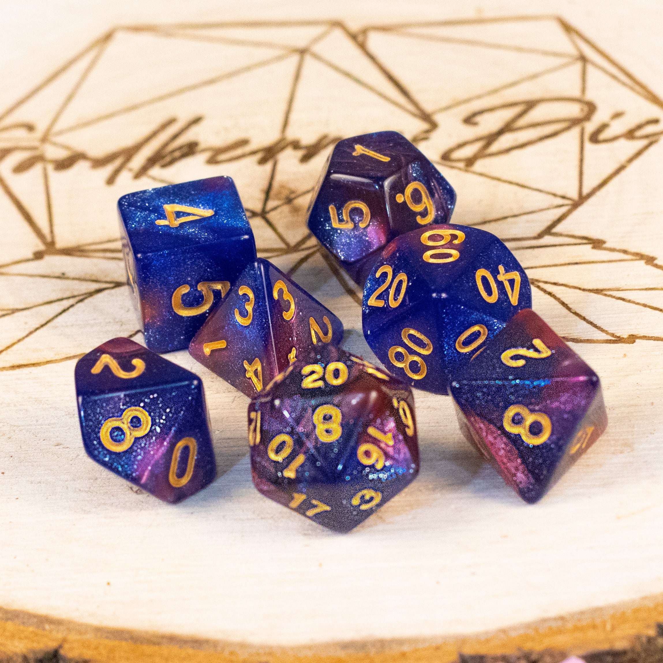 "Blueberry Pie" Dice Set